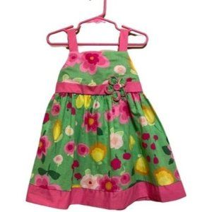 Sundress green & pink dress Size 4 NWT